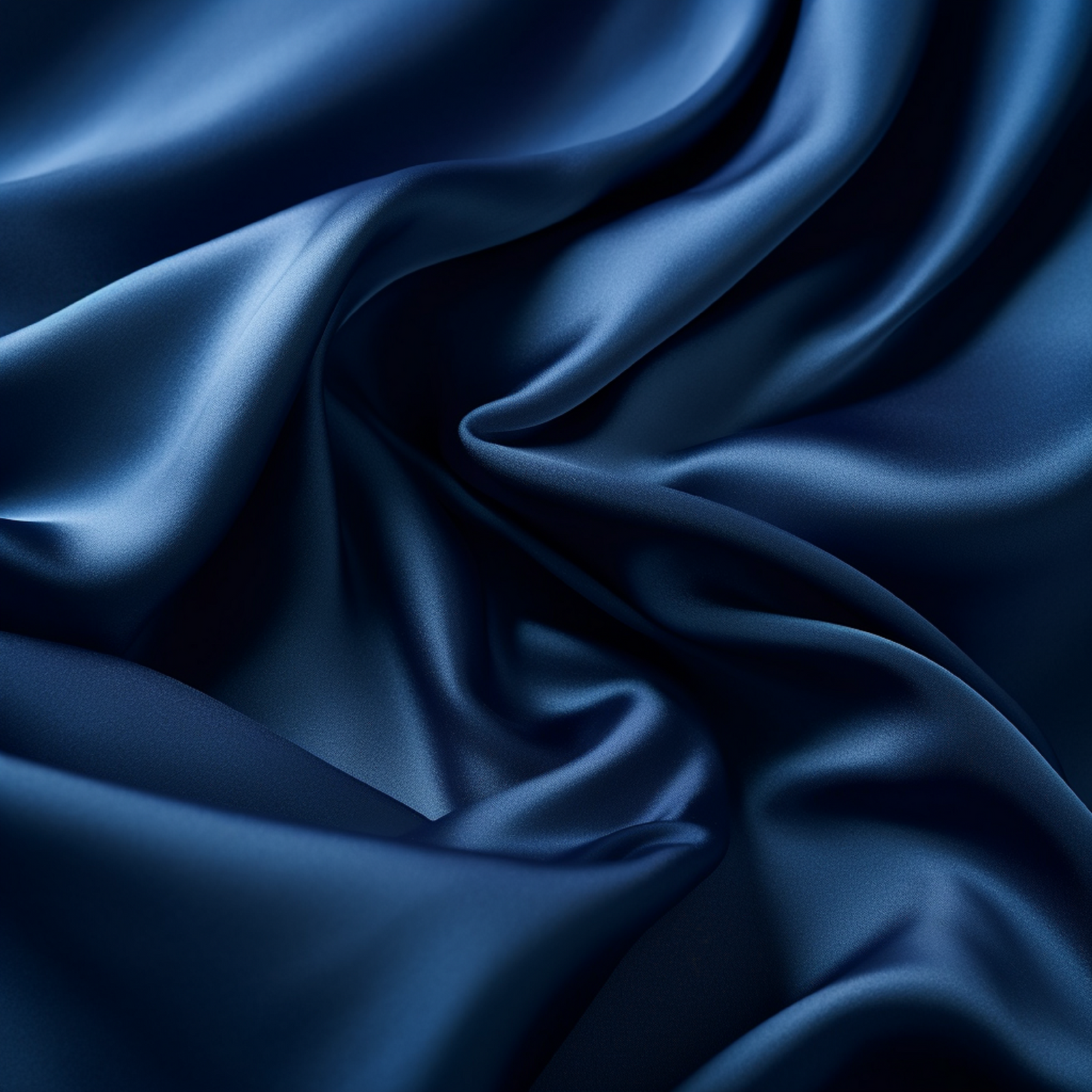 Navy Blue Wrinkled Silk